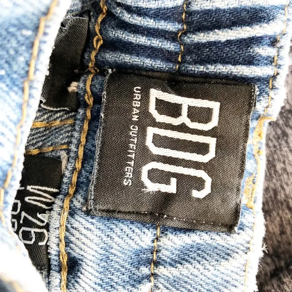 BDG Skate Jeans Mushroom Patch 26 X 37 Pull On Elastic Waist Carpenter Cargo